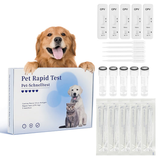 PawsXfun Canine Pravo Virus Test Kit: 5-Piece Dog CPV Home Detection In Feces/Vomit 5 Minute - Accurate & Non-Invasive For All Breeds & Ages