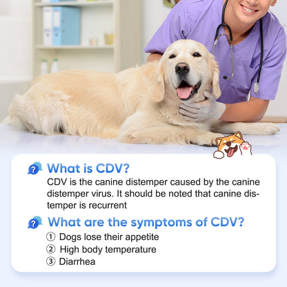 PawsXfun Canine Distemper Test Kit: 5-Piece Home Detection From Eyes/Nasal - Fast 5-10 Min Results For All Breeds & Ages