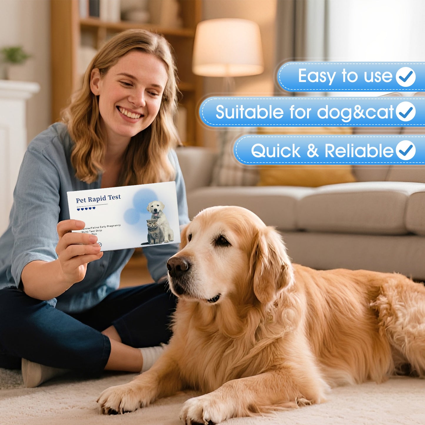 Dog & Cat Blood Pregnancy Test Kit for Home Use - 5-Minute Results with 99% Accuracy | Professional-Grade Early Detection via Relaxin Levels | Painless Design for Breeders & Pet Owners