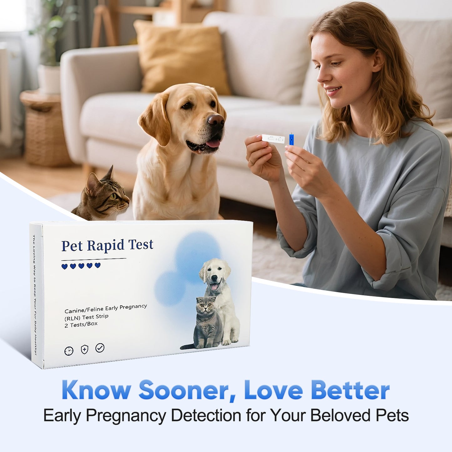 Dog & Cat Blood Pregnancy Test Kit for Home Use - 5-Minute Results with 99% Accuracy | Professional-Grade Early Detection via Relaxin Levels | Painless Design for Breeders & Pet Owners