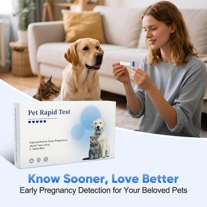 Dog & Cat Blood Pregnancy Test Kit for Home Use - 5-Minute Results with 99% Accuracy | Professional-Grade Early Detection via Relaxin Levels | Painless Design for Breeders & Pet Owners