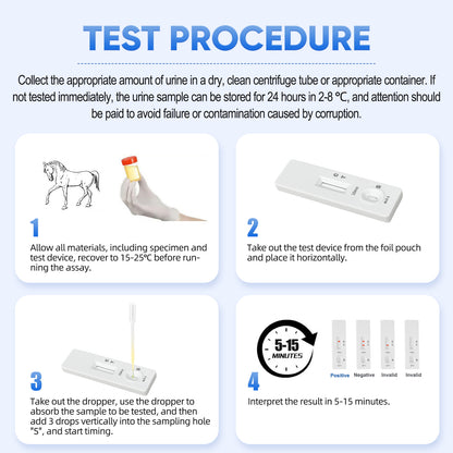 Horse Pregnancy Test Kit - 5-Pack Rapid Urine Test Strips for Mares, Accurate Results in 10 Mins, Easy to Use Farm Animal Breeding Detection Tool 18-90 Days After Breeding