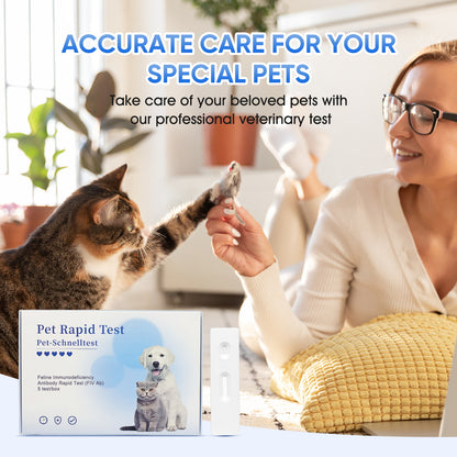 Rapid FIV Ab Test Kit for Cats – 5-10 Min Home Detection of Feline Immunodeficiency Virus Antibody, Easy Blood Sample (Serum/Plasma), Reliable Lateral Flow Assay, for All Breeds & Ages, In-Vitro Veterinary Use