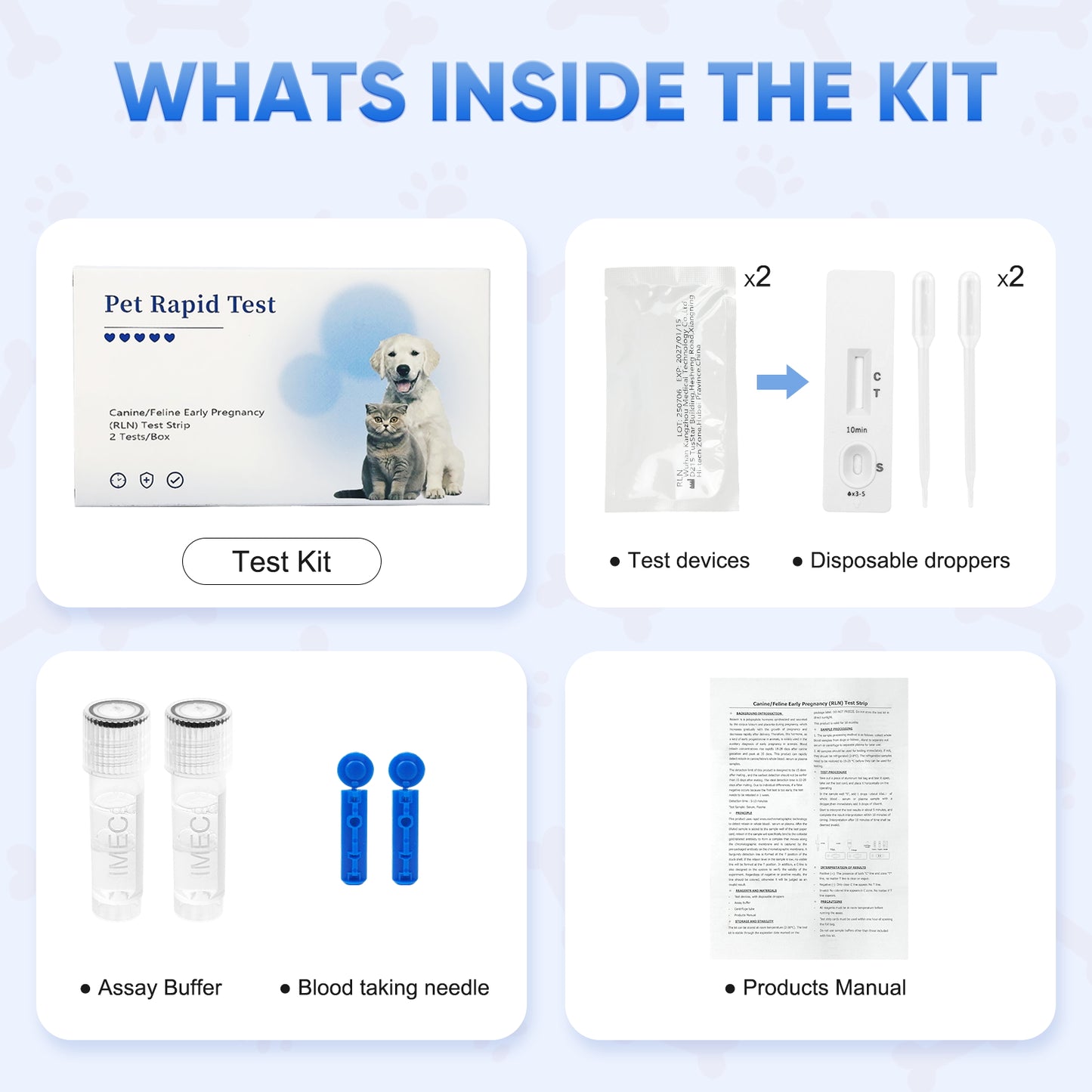 Dog & Cat Blood Pregnancy Test Kit for Home Use - 5-Minute Results with 99% Accuracy | Professional-Grade Early Detection via Relaxin Levels | Painless Design for Breeders & Pet Owners