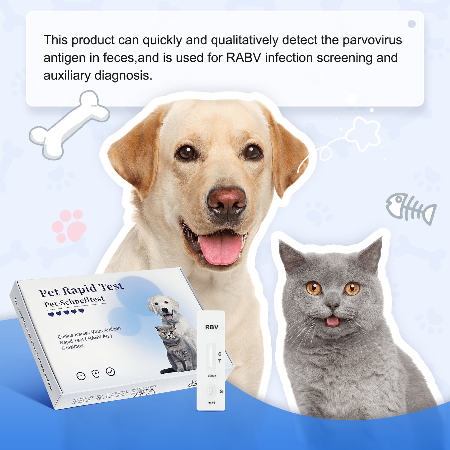 PawsXfun Pet Rabies Test Kit: 5-Minute Home Saliva Detection - Accurate Screening For All Animal Breeds & Ages