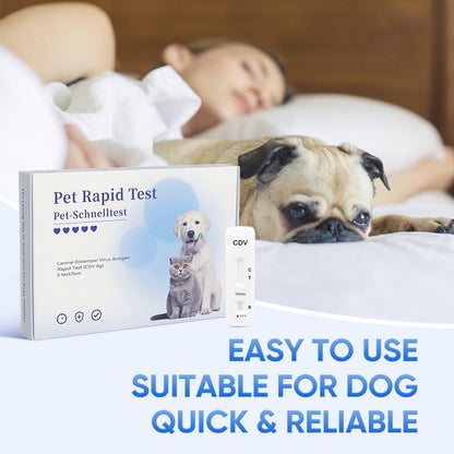 PawsXfun Canine Distemper Test Kit: 5-Piece Home Detection From Eyes/Nasal - Fast 5-10 Min Results For All Breeds & Ages