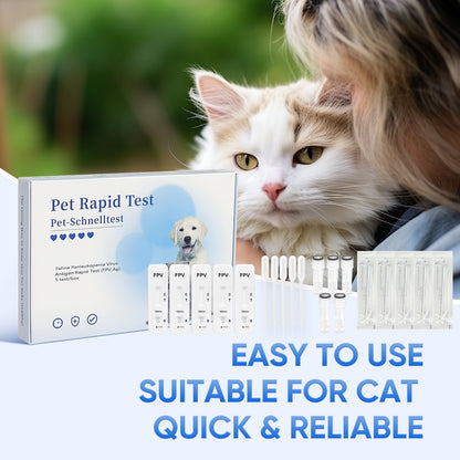 PawsXfun Feline Panleukopenia Virus Test Kit: Quick 5 Min Cat FPV Home Detection In Feces. Non-Invasive, Accurate For All Breeds & Ages