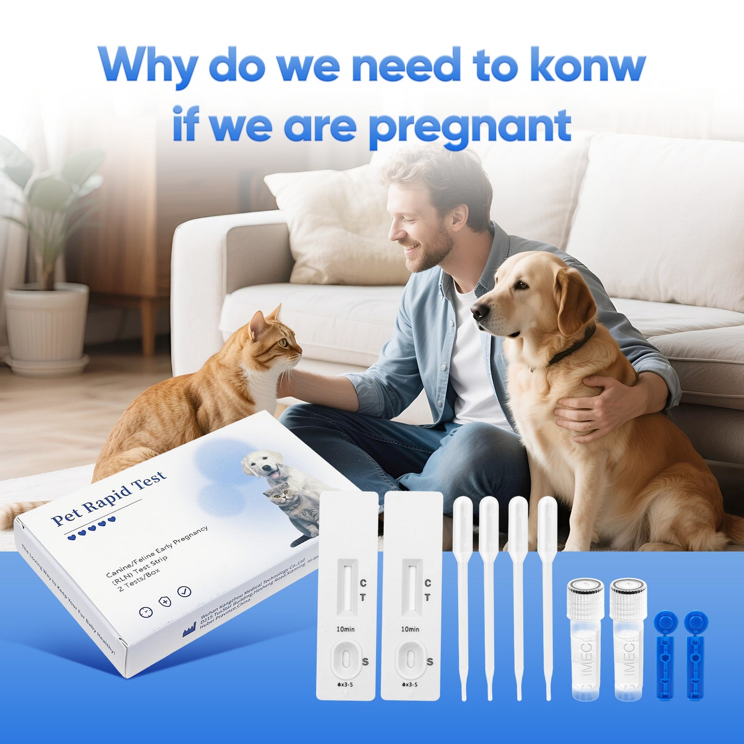 Dog & Cat Blood Pregnancy Test Kit for Home Use - 5-Minute Results with 99% Accuracy | Professional-Grade Early Detection via Relaxin Levels | Painless Design for Breeders & Pet Owners