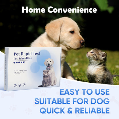 PawsXfun Giardia Test Kit: 5-Piece Home Detection For Dogs & Cats - Fast 5 Min Results From Feces/Vomit, Accurate For All Breeds & Ages