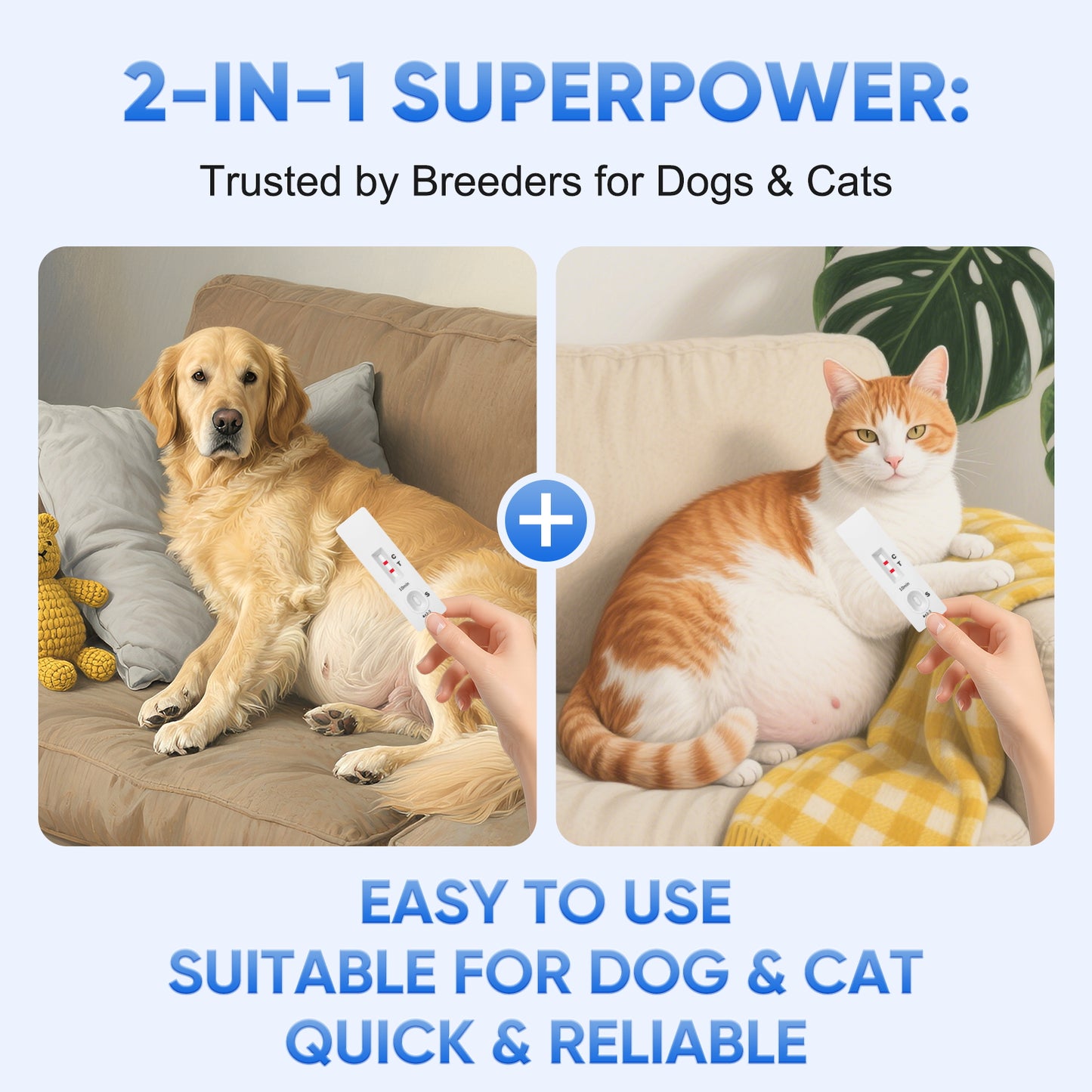 Dog & Cat Blood Pregnancy Test Kit for Home Use - 5-Minute Results with 99% Accuracy | Professional-Grade Early Detection via Relaxin Levels | Painless Design for Breeders & Pet Owners